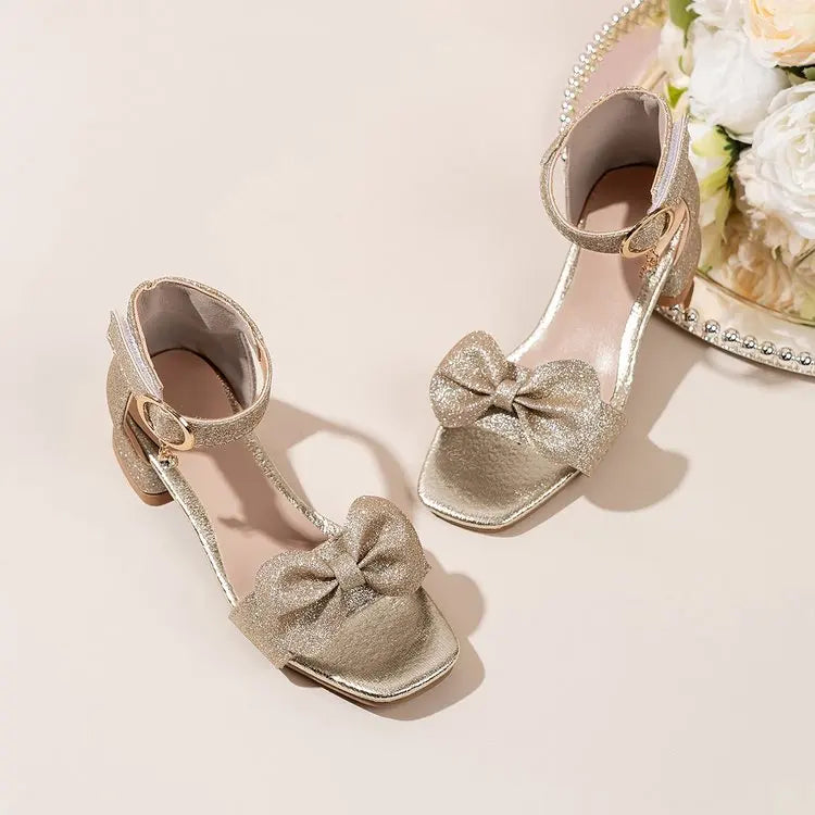 Chaussures de danse enfant paillettes doré — Impatiens - vue arrière