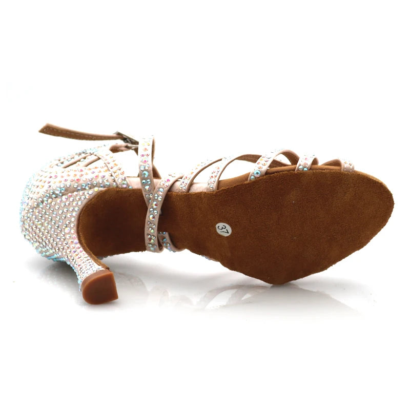 Chaussures de salsa femme strass picture heel — Paula - semelle