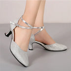 Chaussures de salsa femme paillettes — Karine - vue de profil