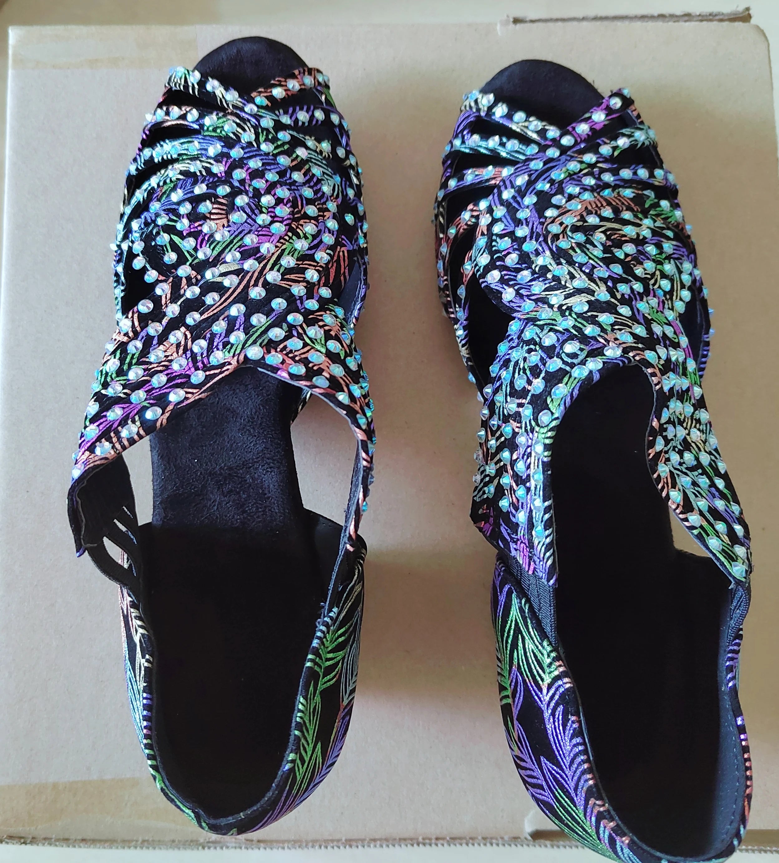 Chaussures de salsa femme strass — Shearer - vue de profil