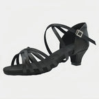 Chaussures d'entraînement jazz et danse latine, talon 3,5 cm, modèle Giuseppina, coloris noir