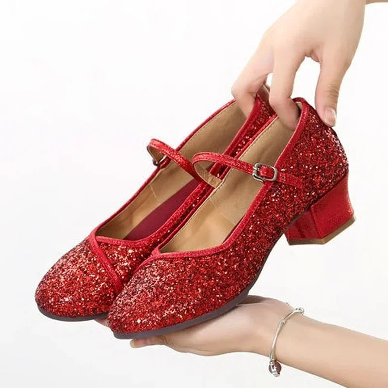 Chaussures de salsa femme paillettes — Tallinn - vue de profil
