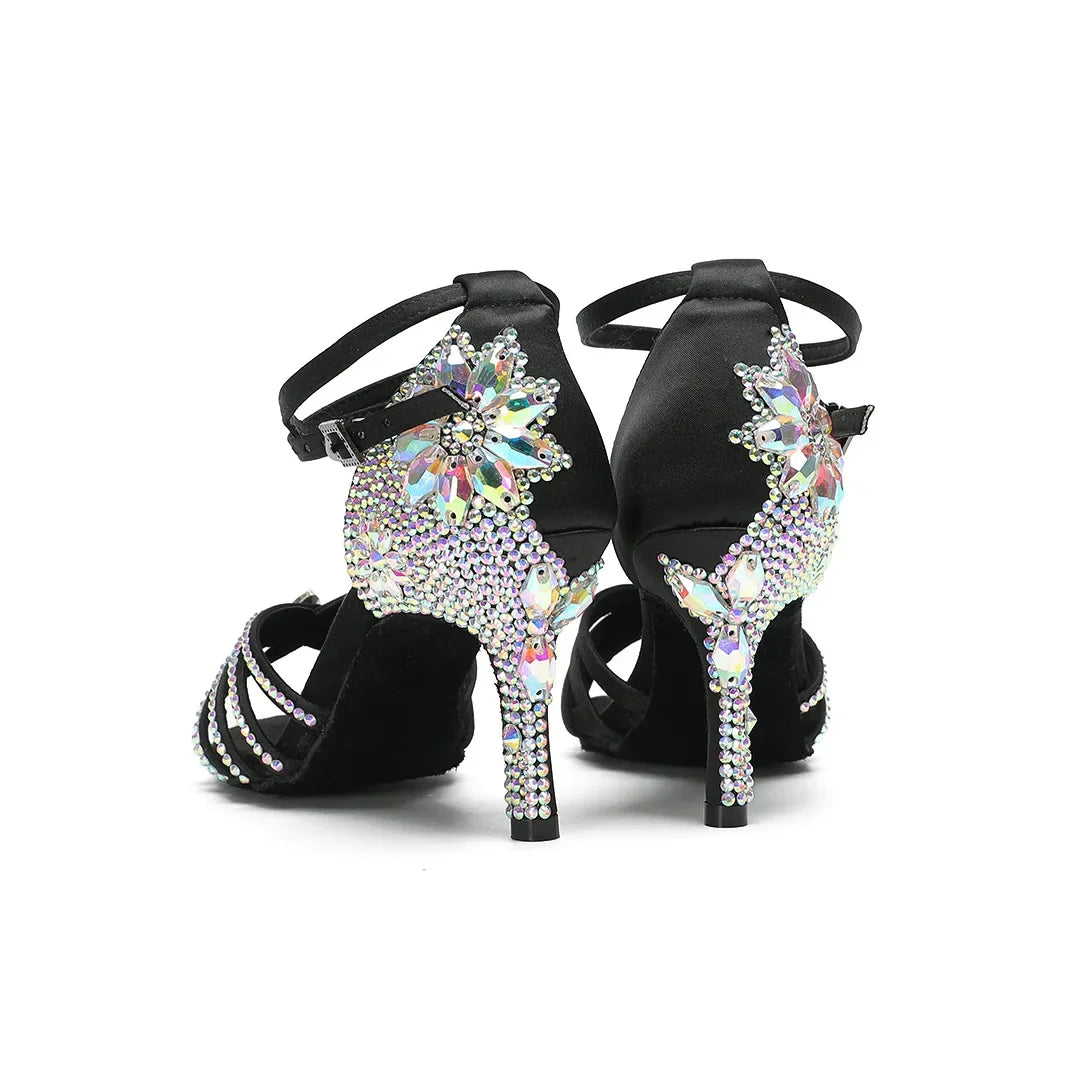Souliers de danse latine femme satin — Rita - vue arrière
