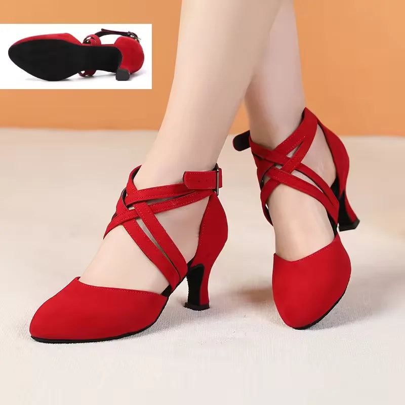 Chaussures de salsa femme daim — Livia
