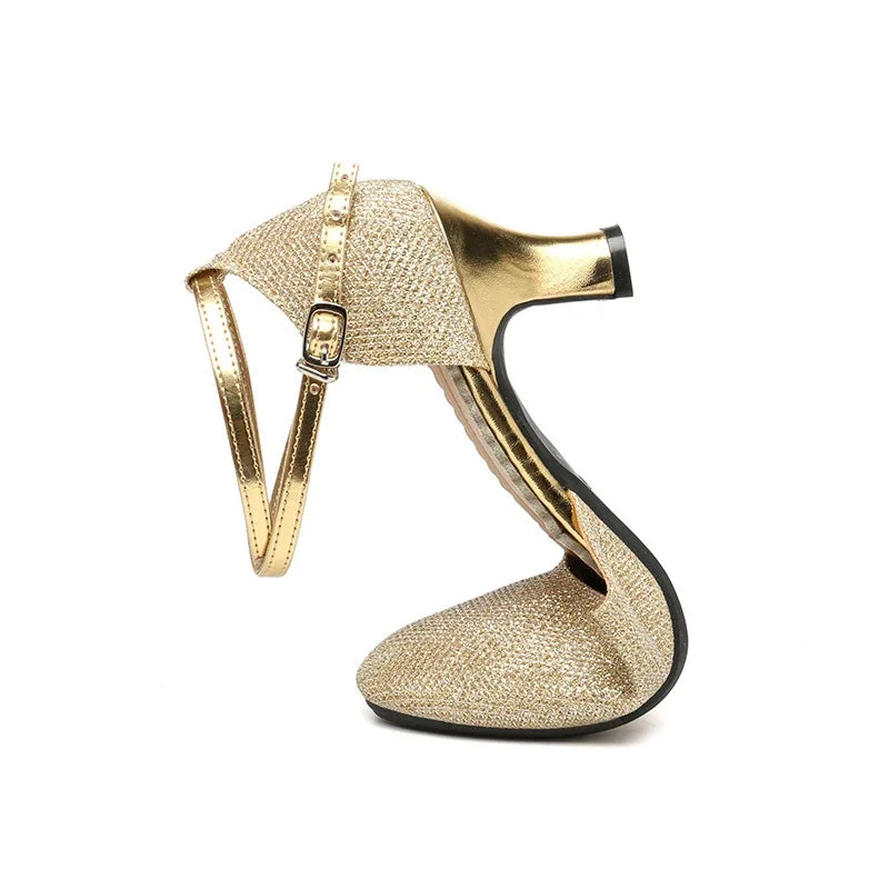 Chaussures de salsa femme paillettes — Karine - vue rapprochée