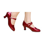 Chaussures de salsa effet cuir verni, talon 3,5 ou 5,5 cm, modèle Bilbao, vue 9