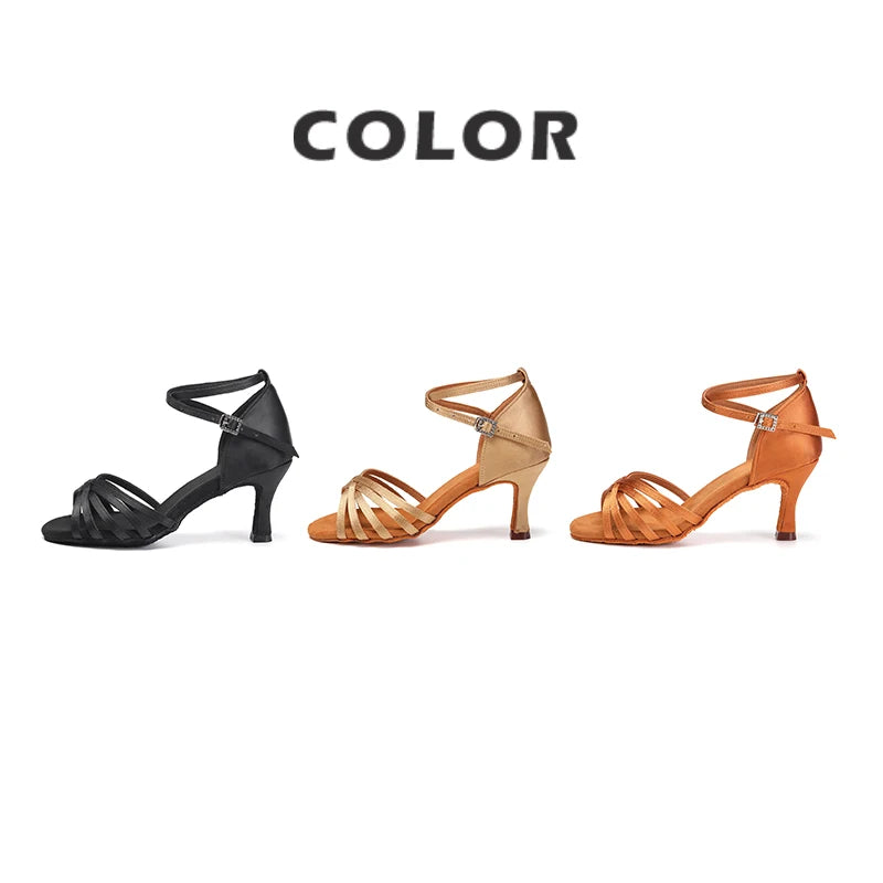 Chaussures de salsa femme satin — Angustias - vue rapprochée