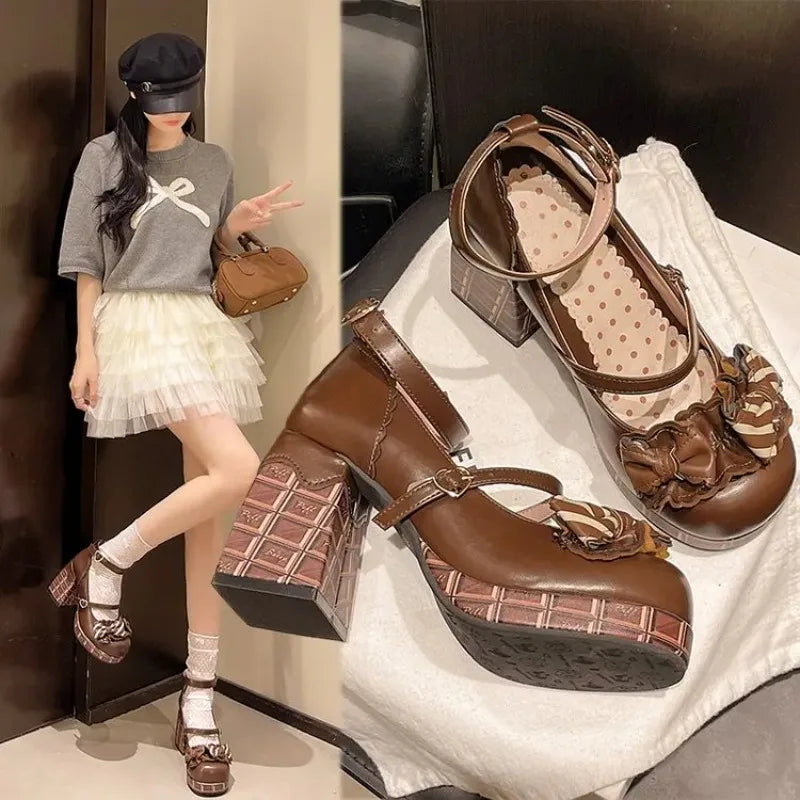Chaussures de danse femme marron — Taglioni - vue de profil