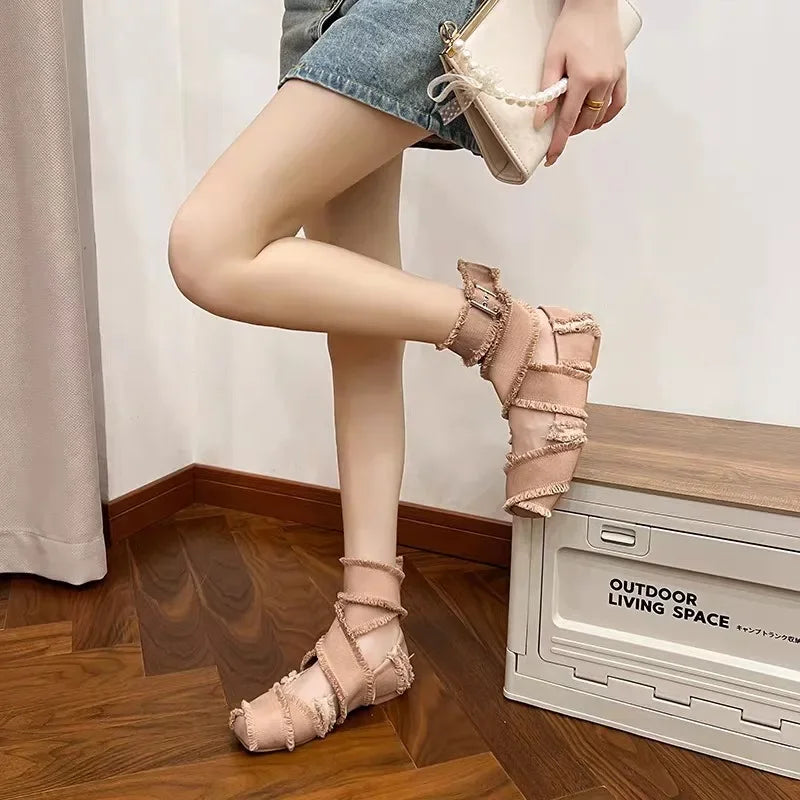 Chaussons de danse classique femme toile — Salma - détail