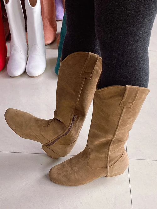 Bottes de danse country zippées femme Austin, semelle daim