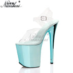 Sandales de cabaret femme, modèle Nunzia, coloris bleu