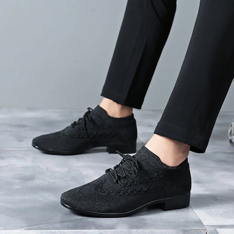 Chaussures de salsa homme noir fly-woven — Raffaella - vue de profil