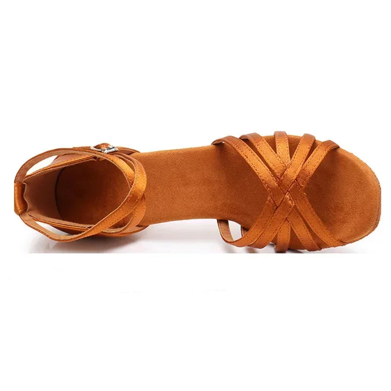 Chaussures de salsa femme satin — Celestina - vue de profil