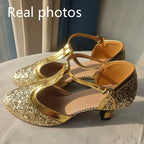 Chaussures de salsa femme paillettes — Olga - vue rapprochée