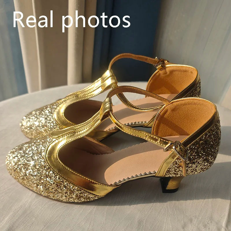 Chaussures de salsa femme paillettes — Olga - vue rapprochée