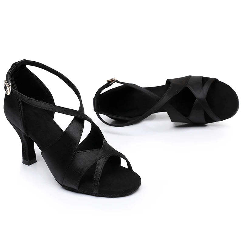 Souliers de danse latine femme satin — Skopin - détail