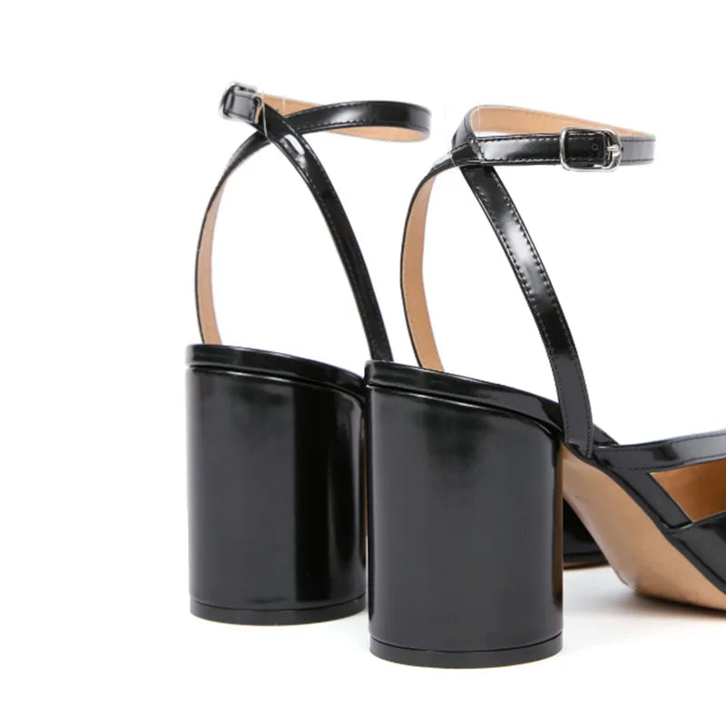Chaussures de danse femme cuir verni noir — Allegra - vue arrière