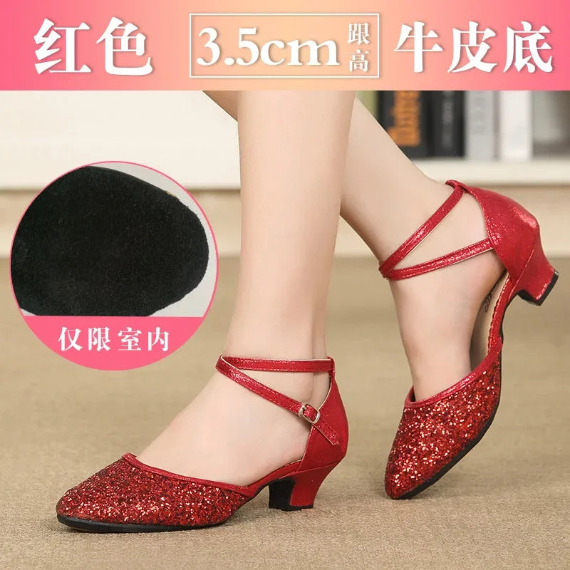 Chaussures de salsa femme paillettes — Coupé - vue 12