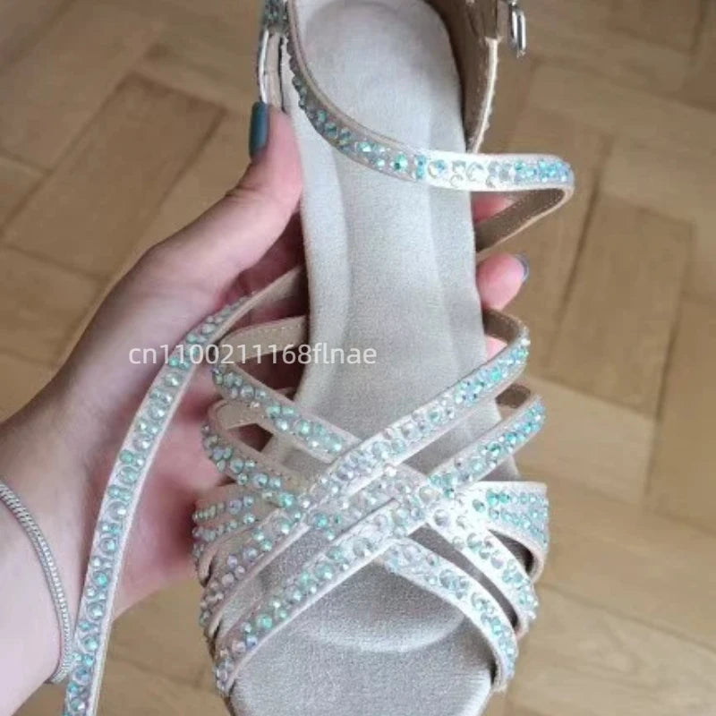 Chaussures de salsa femme strass — Développé - vue de profil