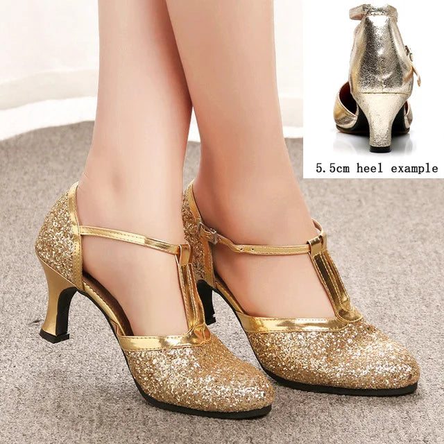 Chaussures de salsa femme paillettes — Olga - vue extérieure