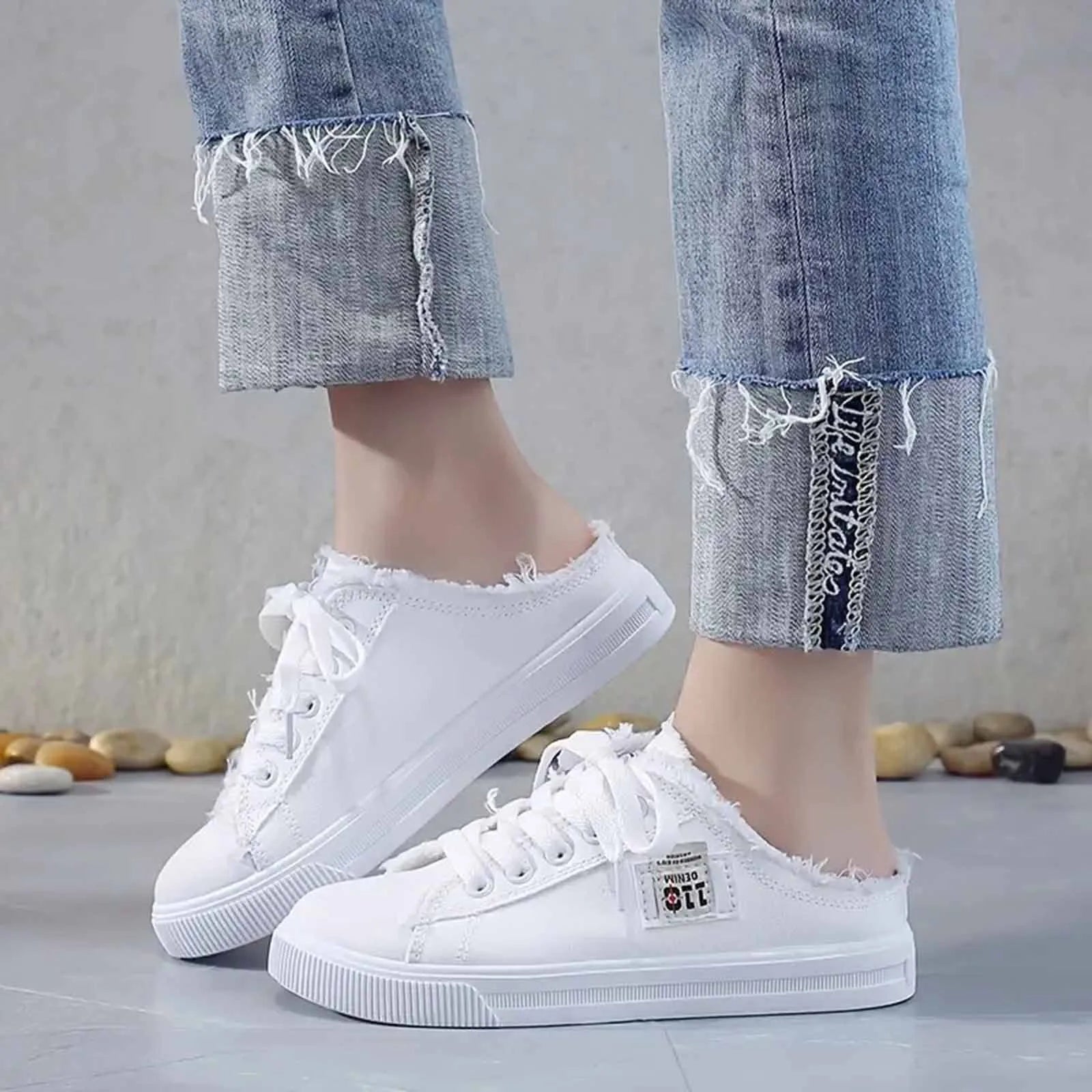 Chaussons de danse classique femme toile — Mambo - vue arrière