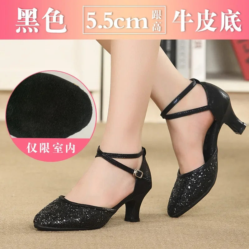 Chaussures de salsa femme paillettes — Coupé - vue 16