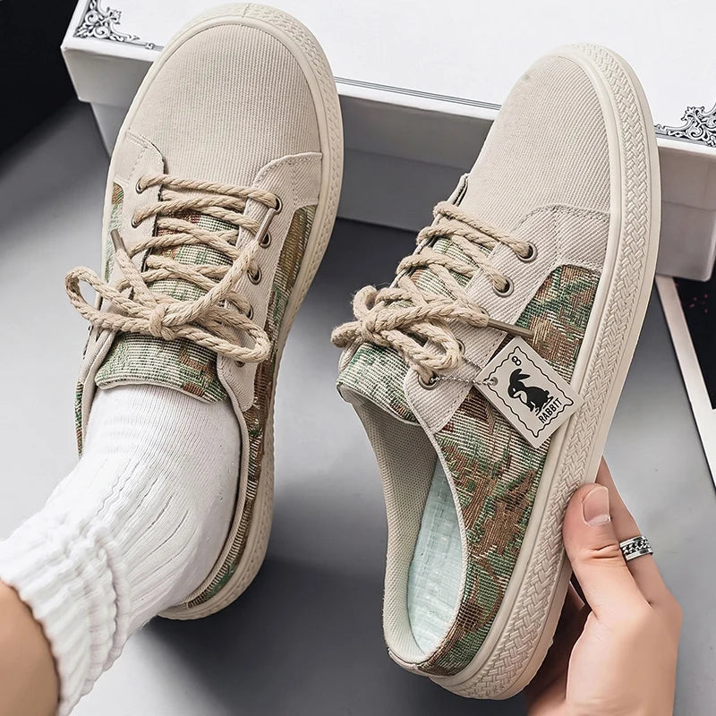 Chaussons de danse classique homme toile — Reine - détail