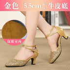 Chaussures de salsa femme paillettes — Coupé - vue extérieure