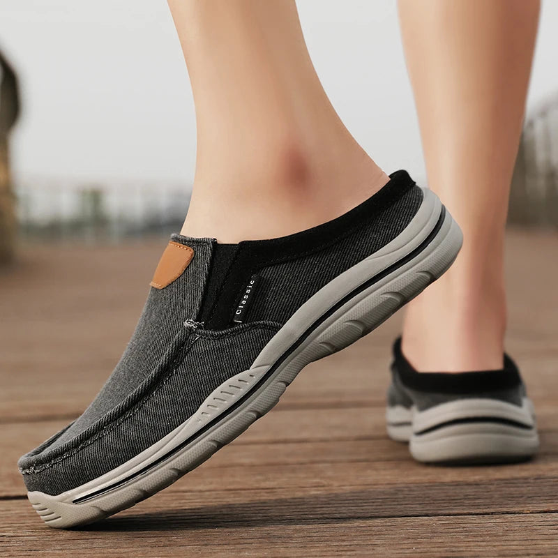 Chaussons de danse classique homme toile — Fatima - vue de profil