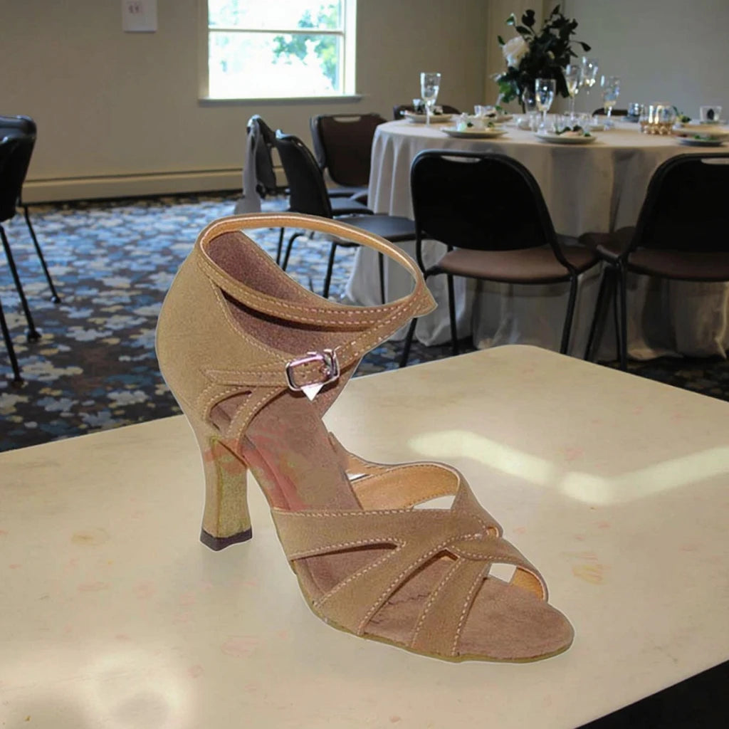 Chaussures de salsa femme daim — Gabrielle - vue arrière