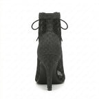 Bottines de danse Kizomba femme — mesh noir lacets — Salomé
