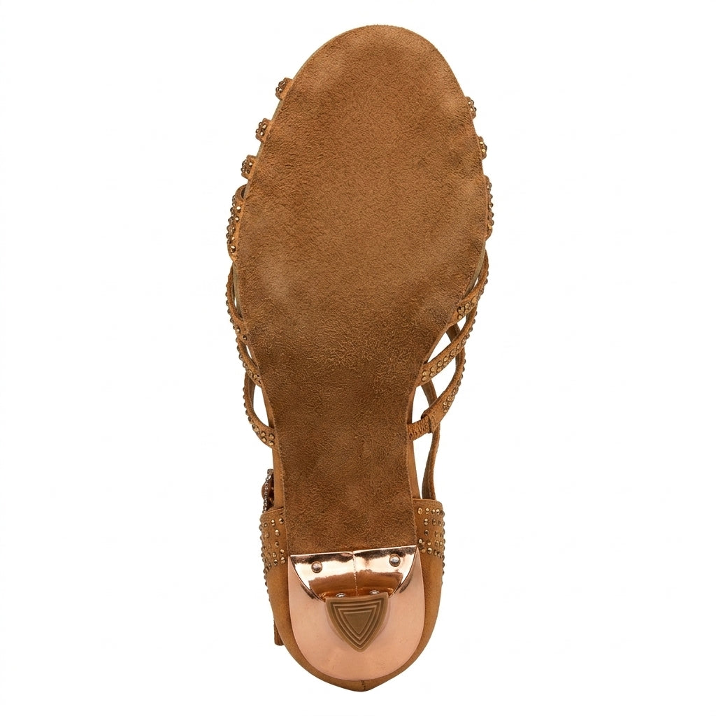 Souliers de danse latine femme satin — Inmaculada - vue rapprochée