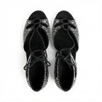 Souliers de danse latine femme en strass à talon carré 4 cm — Roza