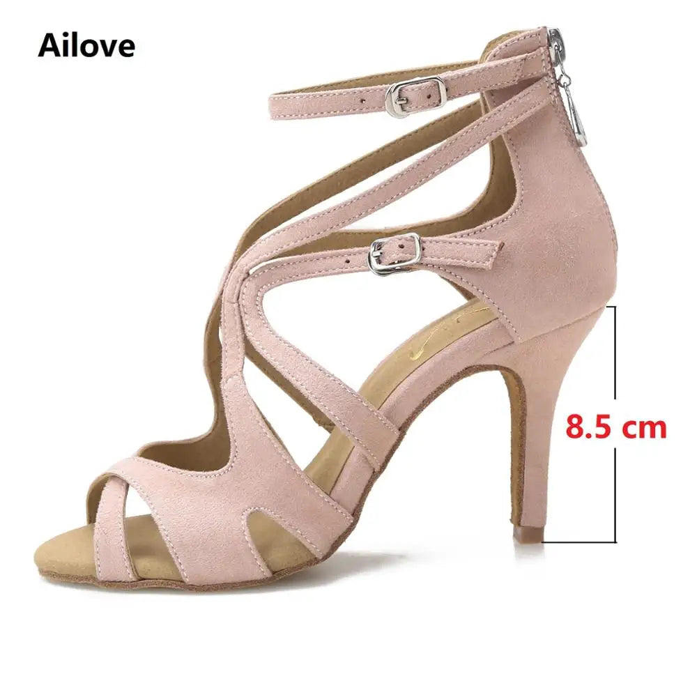 Chaussures de salsa femme daim — Étude - vue intérieure