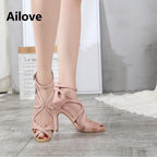 Chaussures de salsa femme daim — Étude - vue de profil