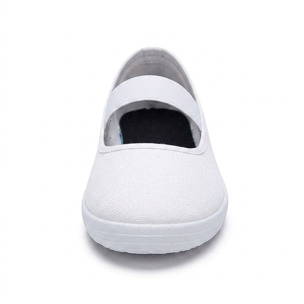 Chaussons de danse classique femme toile blanc — Asuncion - vue arrière