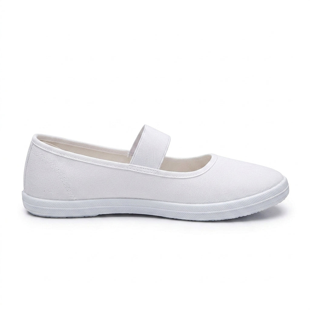 Chaussons de danse classique femme toile blanc — Asuncion - vue de profil