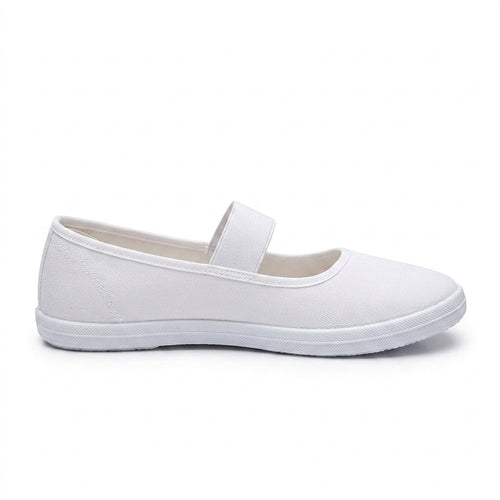 Chaussons de danse classique femme toile blanc — Asuncion - vue de profil